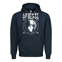 Navy lindsey stirling white Zipper Hoodie - linhVisuals