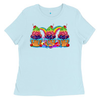 Baby Blue Pride cupcake Ladies Tee - FaDigitalArtStudio