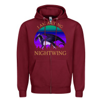 Burgundy wings of fire i am a lying nightwing vintage Zipper Hoodie - linhVisuals