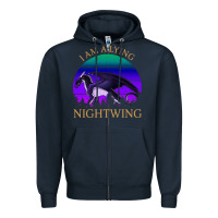 Navy wings of fire i am a lying nightwing vintage Zipper Hoodie - linhVisuals