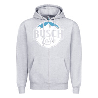 Heather Grey premium busch Zipper Hoodie - linhVisuals