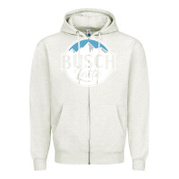 Oatmeal Heather premium busch Zipper Hoodie - linhVisuals