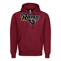 Burgundy rams Zipper Hoodie - linhVisuals