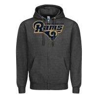 Charcoal Heather rams Zipper Hoodie - linhVisuals