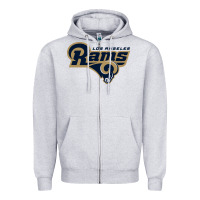 Heather Grey rams Zipper Hoodie - linhVisuals
