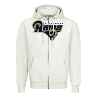 Oatmeal Heather rams Zipper Hoodie - linhVisuals