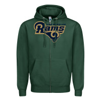 Sports Green rams Zipper Hoodie - linhVisuals