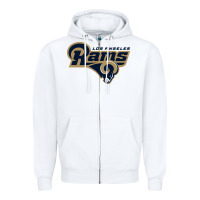 White rams Zipper Hoodie - linhVisuals