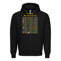 Black runescape game Zipper Hoodie - linhVisuals
