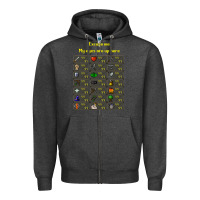 Charcoal Heather runescape game Zipper Hoodie - linhVisuals
