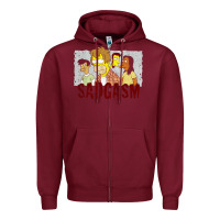 Burgundy sadgasm Zipper Hoodie - linhVisuals
