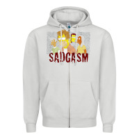 Dove Grey sadgasm Zipper Hoodie - linhVisuals