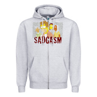 Heather Grey sadgasm Zipper Hoodie - linhVisuals