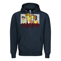 Navy sadgasm Zipper Hoodie - linhVisuals