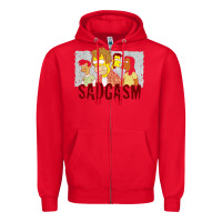 Red sadgasm Zipper Hoodie - linhVisuals