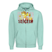 Seafoam sadgasm Zipper Hoodie - linhVisuals