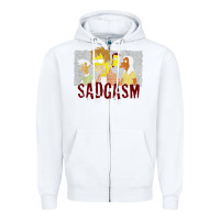 White sadgasm Zipper Hoodie - linhVisuals
