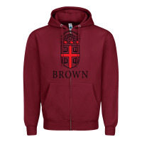 Burgundy brown university Zipper Hoodie - linhVisuals