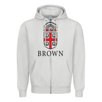 Dove Grey brown university Zipper Hoodie - linhVisuals