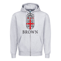 Heather Grey brown university Zipper Hoodie - linhVisuals