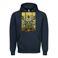 Navy billy strings poster Zipper Hoodie - linhVisuals