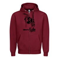 Burgundy k o r n classic Zipper Hoodie - linhVisuals