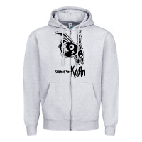 Heather Grey k o r n classic Zipper Hoodie - linhVisuals