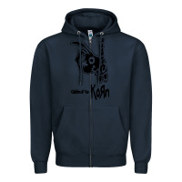 Navy k o r n classic Zipper Hoodie - linhVisuals