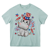 Arona fourth of july hippopotamus Heavy Core Tee - CowGirlArtShop