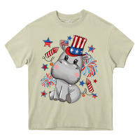 Mossy fourth of july hippopotamus Heavy Core Tee - CowGirlArtShop