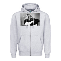 Heather Grey kurt smoking Zipper Hoodie - linhVisuals
