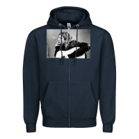 Navy kurt smoking Zipper Hoodie - linhVisuals