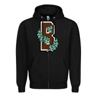 Black brown university Zipper Hoodie - linhVisuals