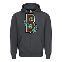 Smoke brown university Zipper Hoodie - linhVisuals