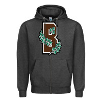 Charcoal Heather brown university Zipper Hoodie - linhVisuals
