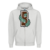 Dove Grey brown university Zipper Hoodie - linhVisuals