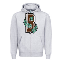 Heather Grey brown university Zipper Hoodie - linhVisuals