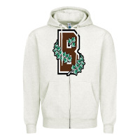 Oatmeal Heather brown university Zipper Hoodie - linhVisuals