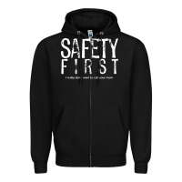 Black safety first science teacher Zipper Hoodie - linhVisuals