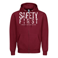 Burgundy safety first science teacher Zipper Hoodie - linhVisuals