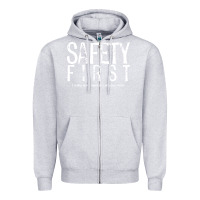 Heather Grey safety first science teacher Zipper Hoodie - linhVisuals