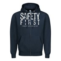 Navy safety first science teacher Zipper Hoodie - linhVisuals