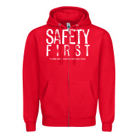 Red safety first science teacher Zipper Hoodie - linhVisuals