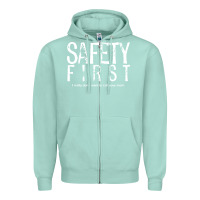 Seafoam safety first science teacher Zipper Hoodie - linhVisuals