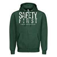 Sports Green safety first science teacher Zipper Hoodie - linhVisuals