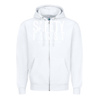White safety first science teacher Zipper Hoodie - linhVisuals