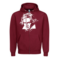Burgundy beethoven Zipper Hoodie - linhVisuals