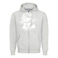 Dove Grey beethoven Zipper Hoodie - linhVisuals