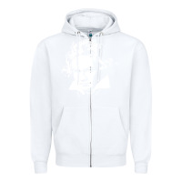 White beethoven Zipper Hoodie - linhVisuals