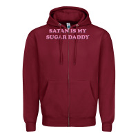 Burgundy satan is my sugar daddy Zipper Hoodie - linhVisuals